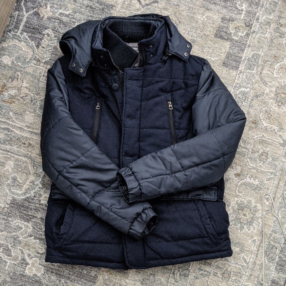 Men's Navy Blue Quilted Jacket